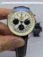Swiss Fake Breitling 1884 Chronometre Navitimer Watch SS Case White Dial